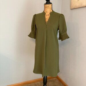 Army Green Tunic Shirt Dress Small
